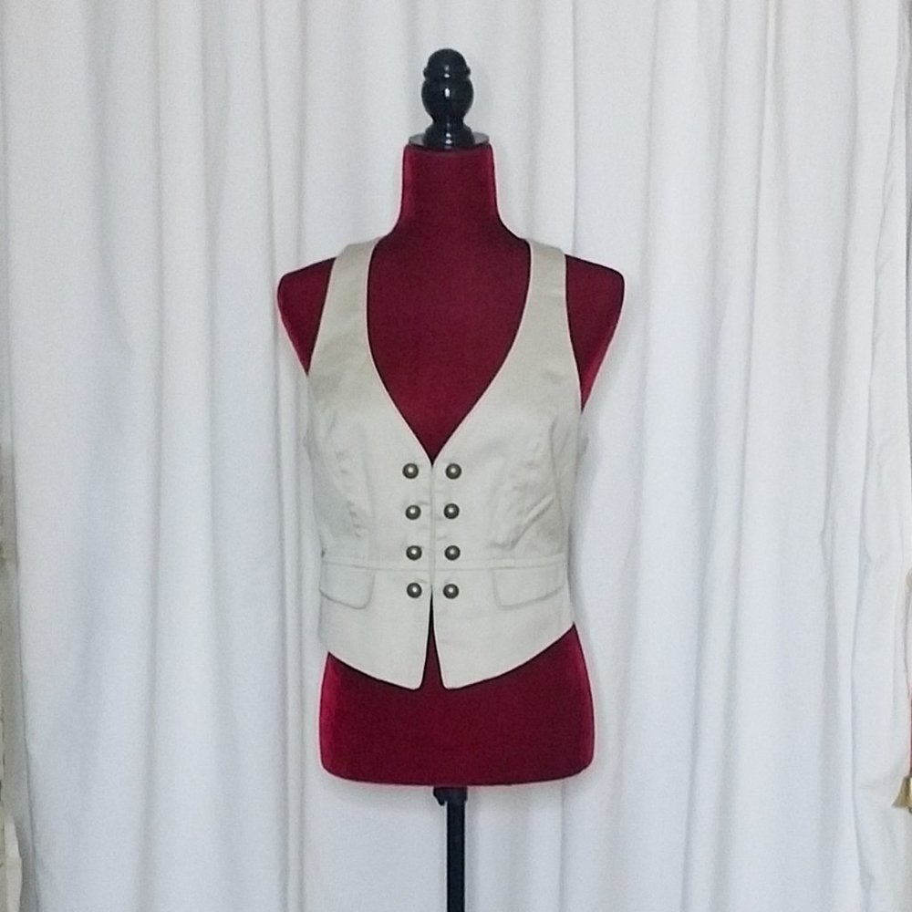 ✨Tan Vest with Brass Buttons